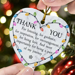 Thank You For Being A Part Of My Journey Heart-shaped Christmas Ornament