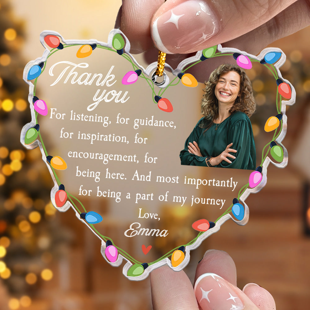 Thank You For Being A Part Of My Journey - Personalized Acrylic Photo Ornament