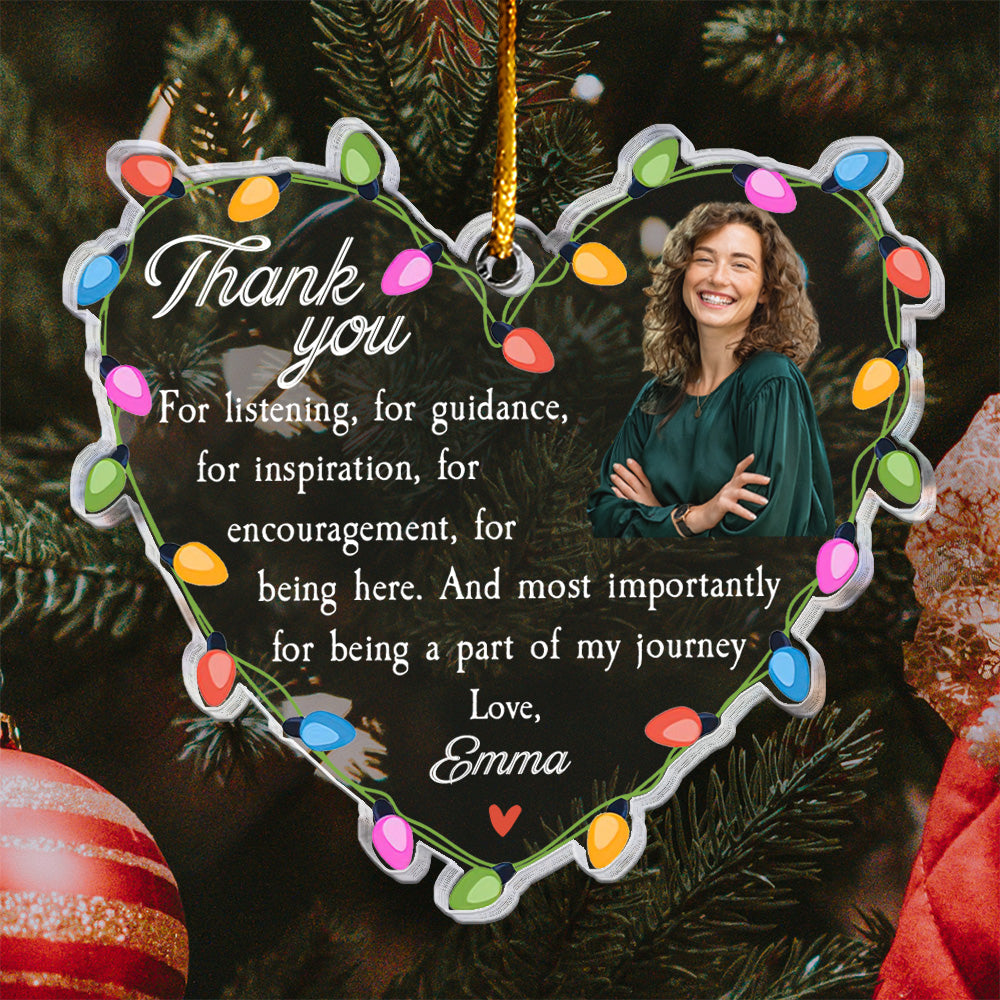 Thank You For Being A Part Of My Journey - Personalized Acrylic Photo Ornament