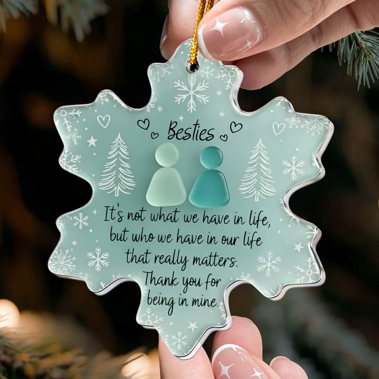 Thank You For Being In Mine 2D Flat Snowflake - Acrylic Ornament