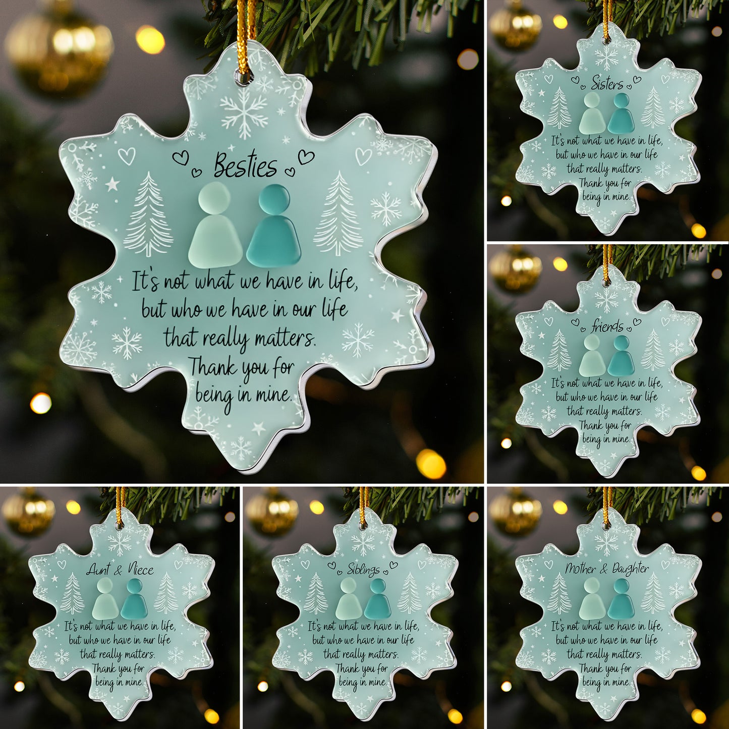 Thank You For Being In Mine 2D Flat Snowflake - Acrylic Ornament