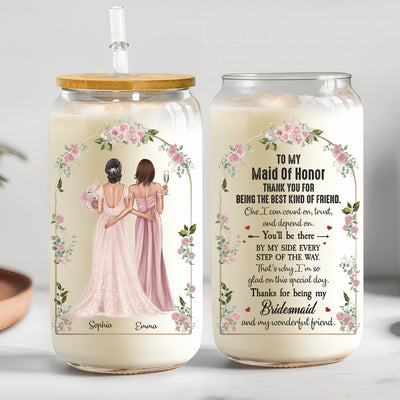 Thank You For Being My Bridesmaid - Personalized Clear Glass Cup