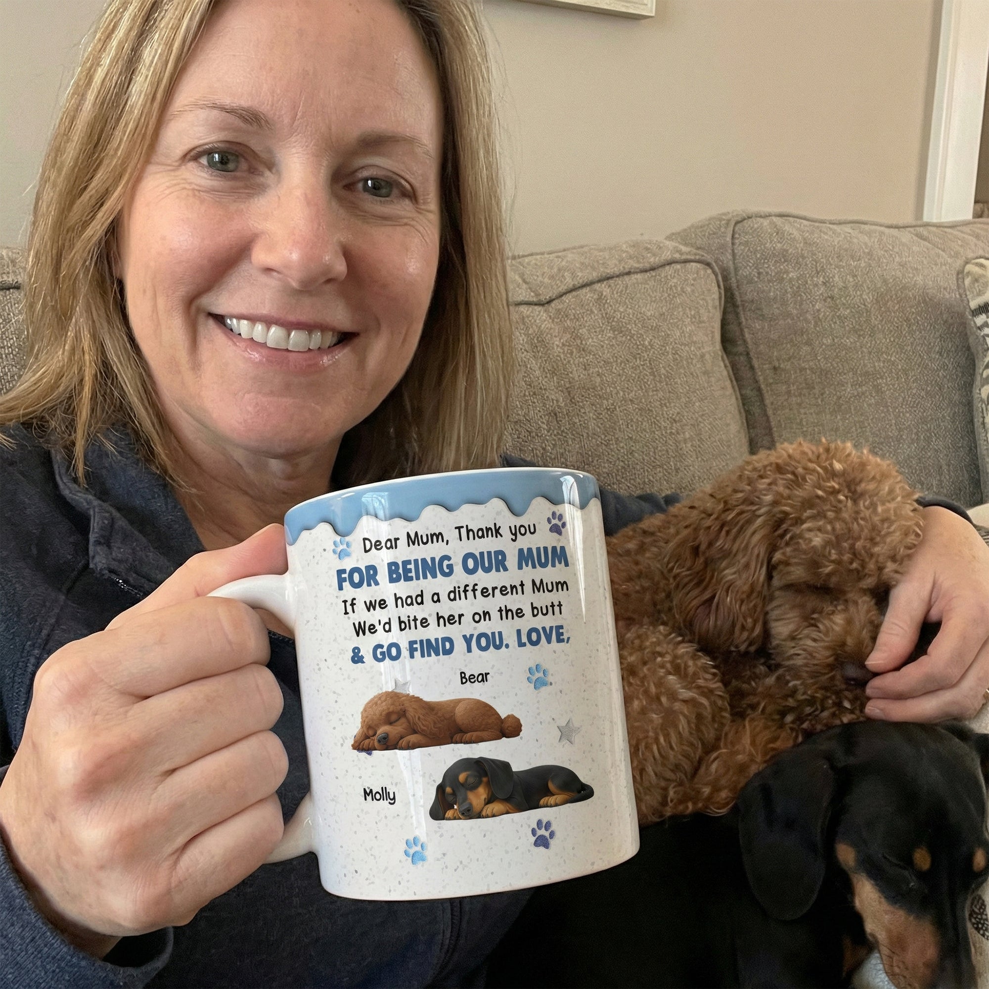 Thank You For Being My Mom - Sleeping Dog - Personalized Mug