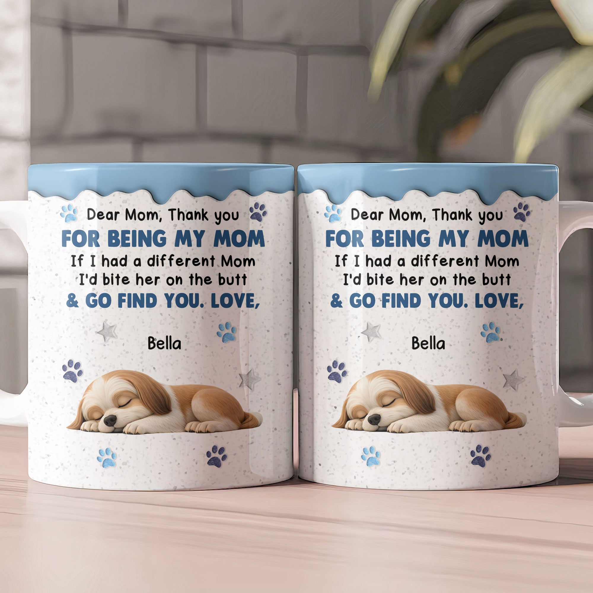 Thank You For Being My Mom - Sleeping Dog - Personalized Mug