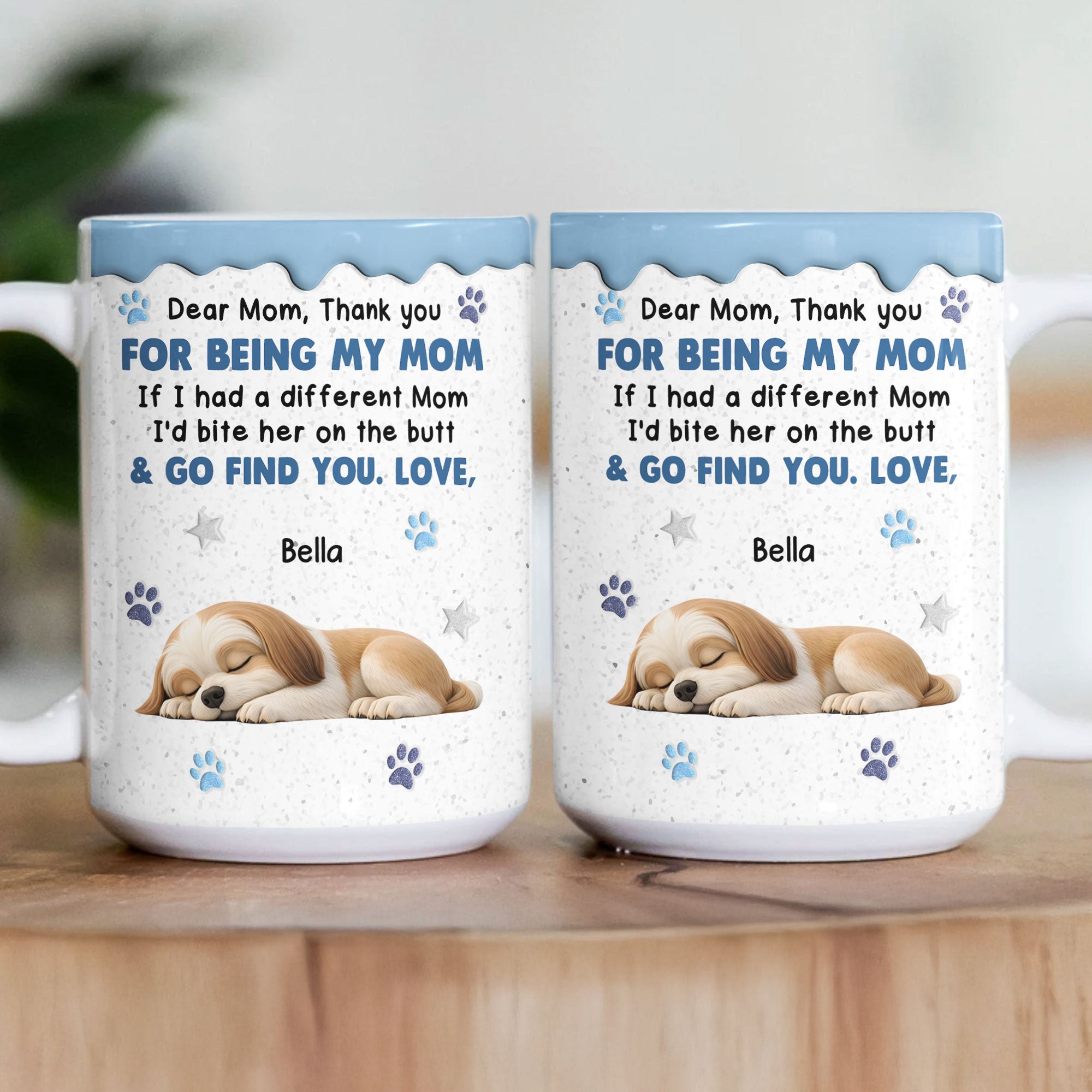 Thank You For Being My Mom - Sleeping Dog - Personalized Mug