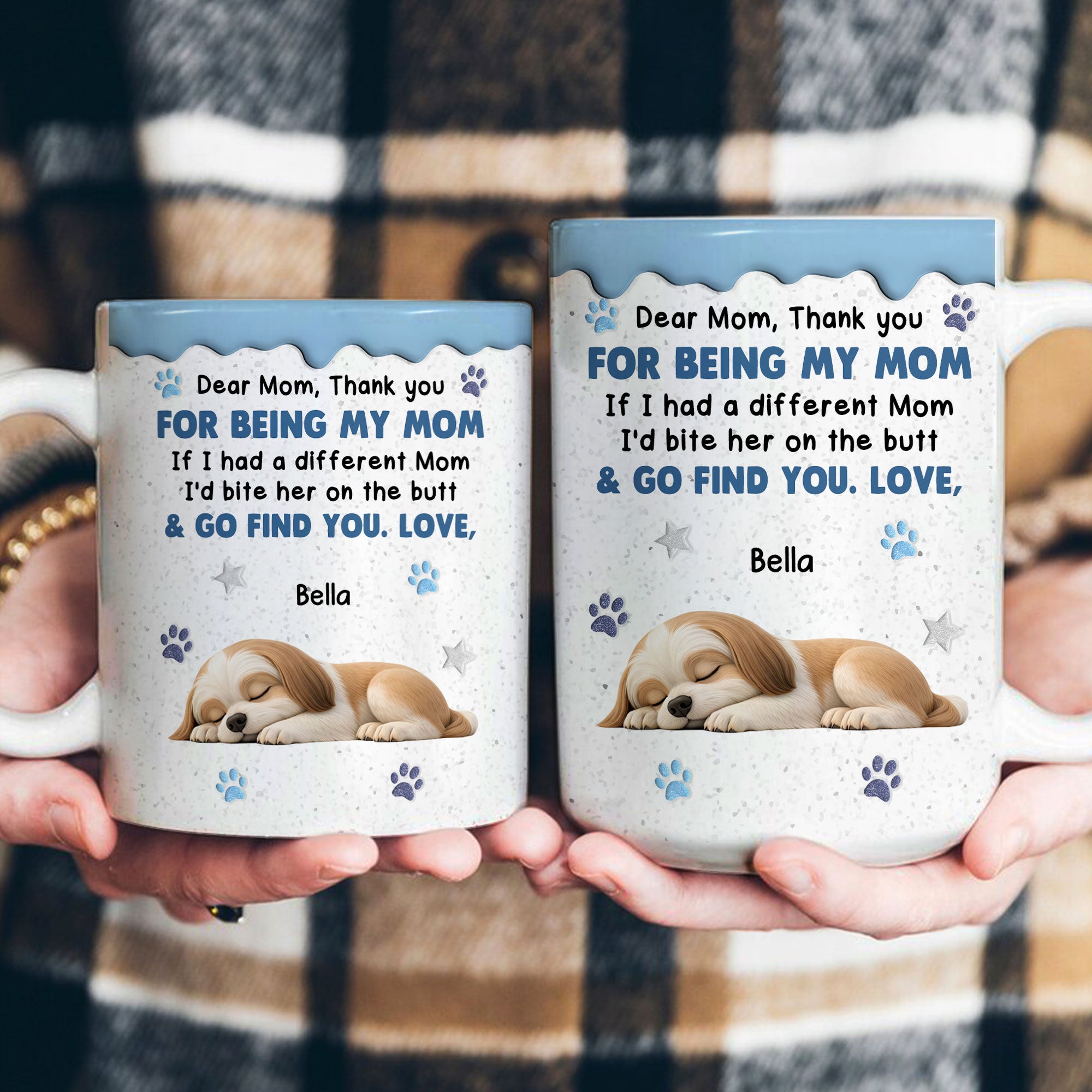 Thank You For Being My Mom - Sleeping Dog - Personalized Mug