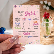Thank You For Being My Sister Birth Flowers - Glass Flowers Bouquet With Custom Card