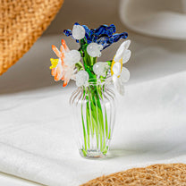 Thank You For Being My Sister Birth Flowers - Glass Flowers Bouquet With Custom Card