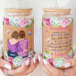 Thank You For Being My Unbiological Sister Floral - Personalized Clear Glass Cup