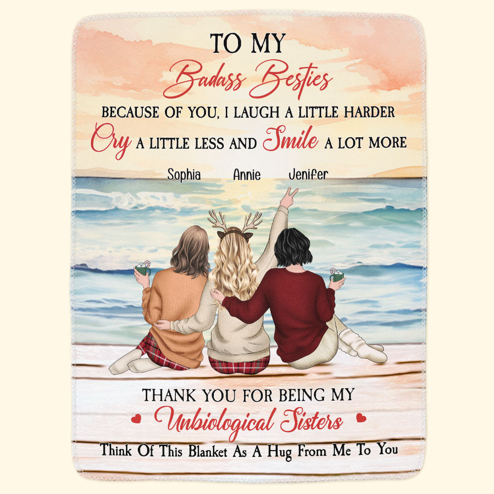 Thank You For Being My Unbiological Sister Friendship Gift - Personalized Blanket