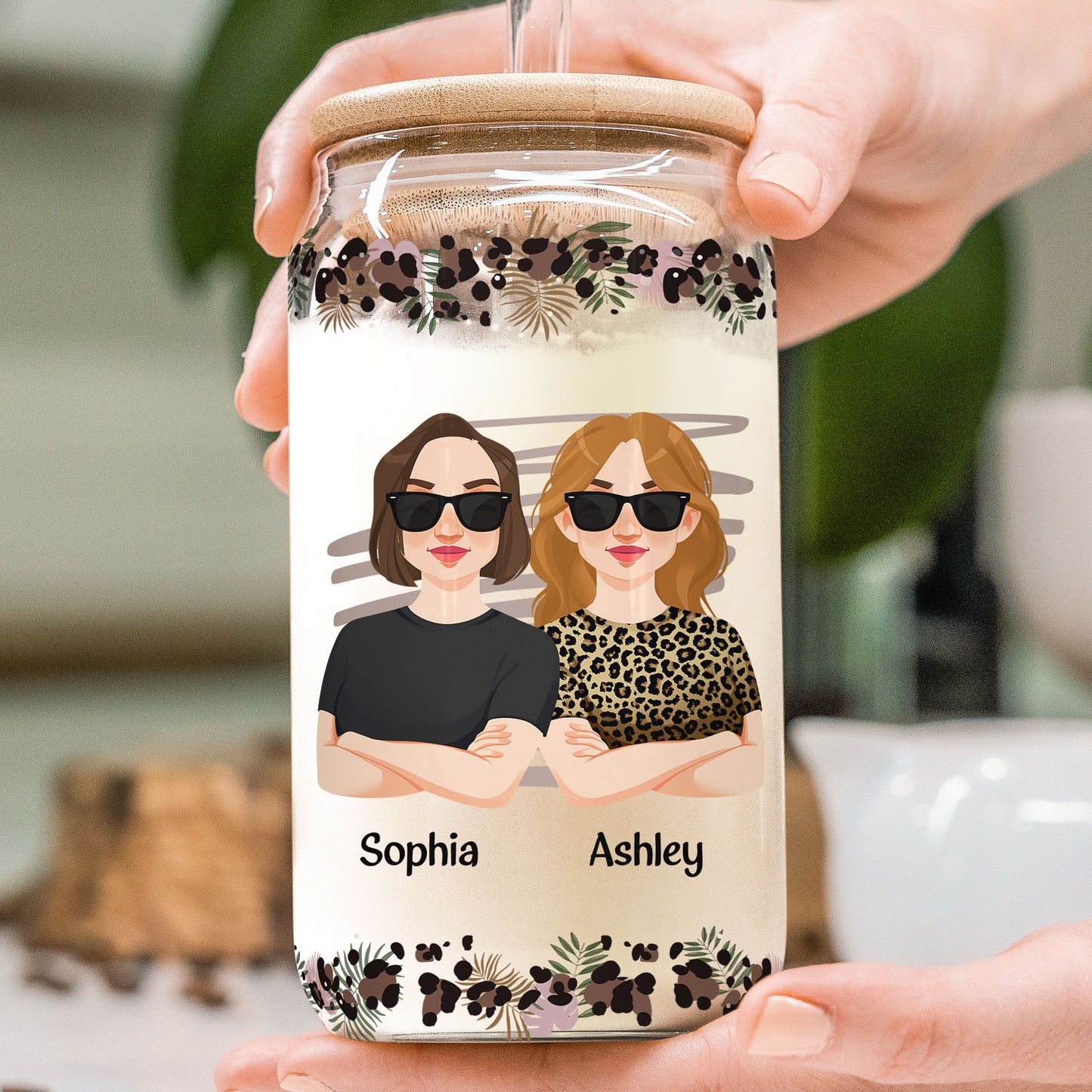 Thank You For Being My Unbiological Sister - Personalized Clear Glass Cup