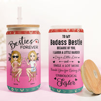 Thank You For Being My Unbiological Sister - Personalized Frosted Glass Cup