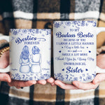 Thank You For Being My Unbiological Sister Toile De Jouy Besties - Personalized Mug