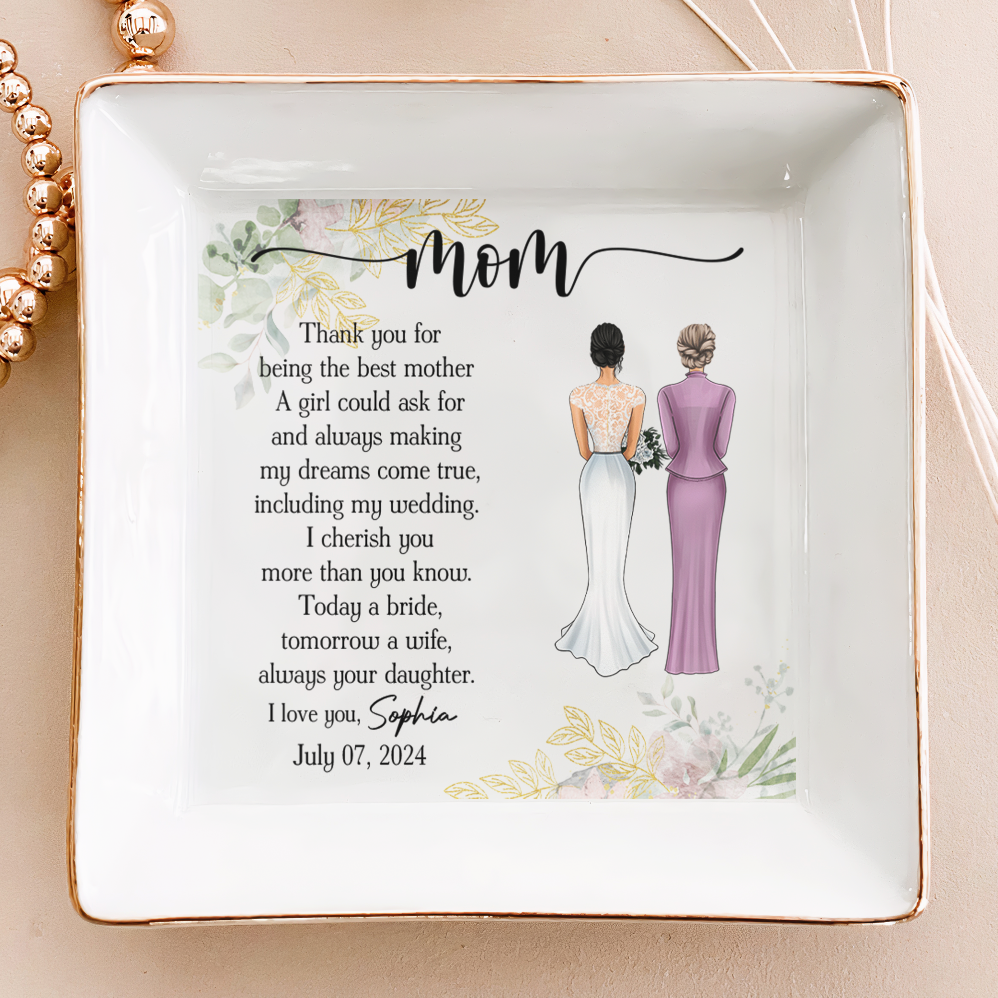 Thank You For Being The Best Mother Of The Bride - Personalized Jewelry Dish