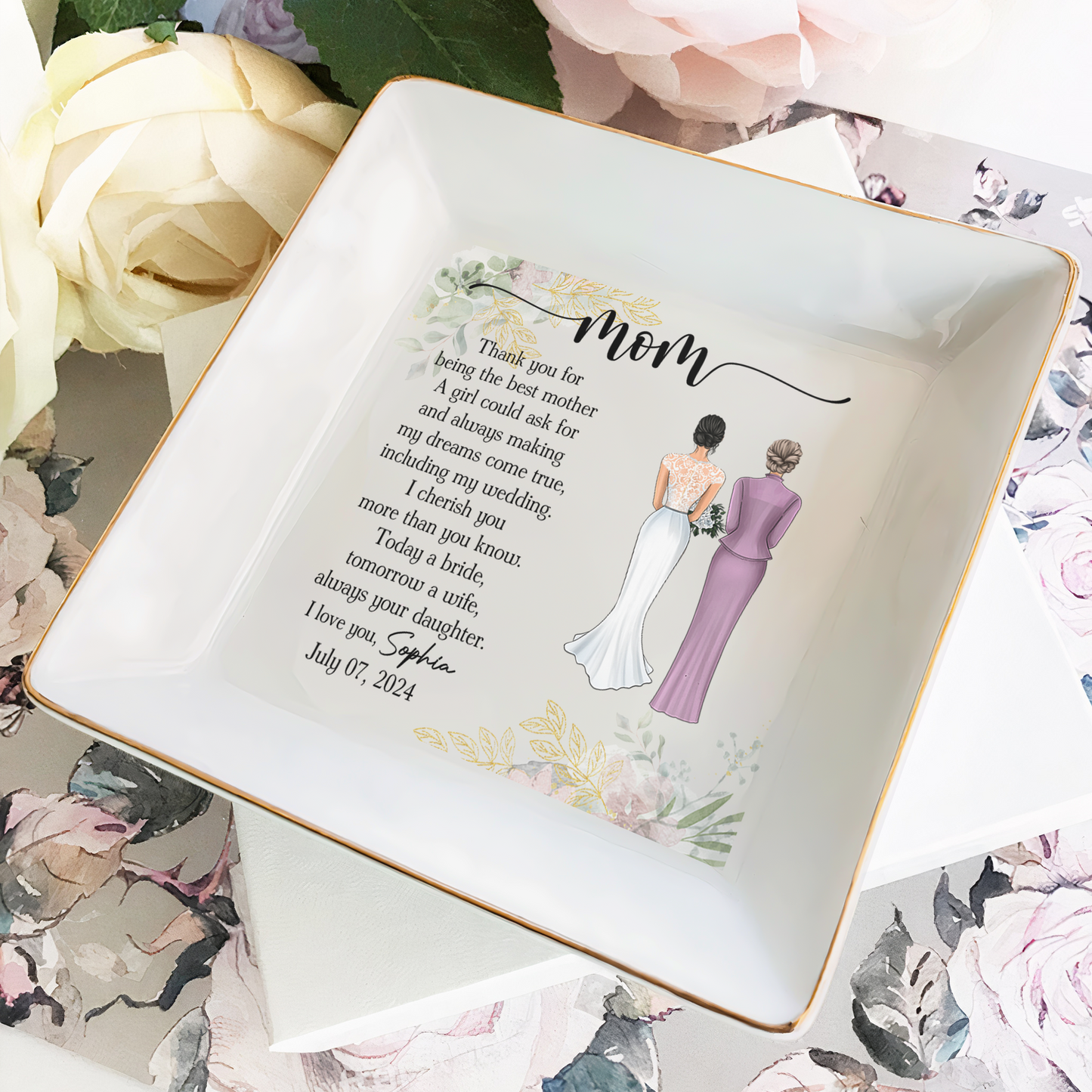 Thank You For Being The Best Mother Of The Bride - Personalized Jewelry Dish