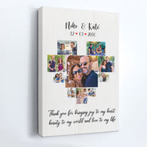 Thank You For Bringing Joy To My Heart - Personalized Photo Wrapped Canvas