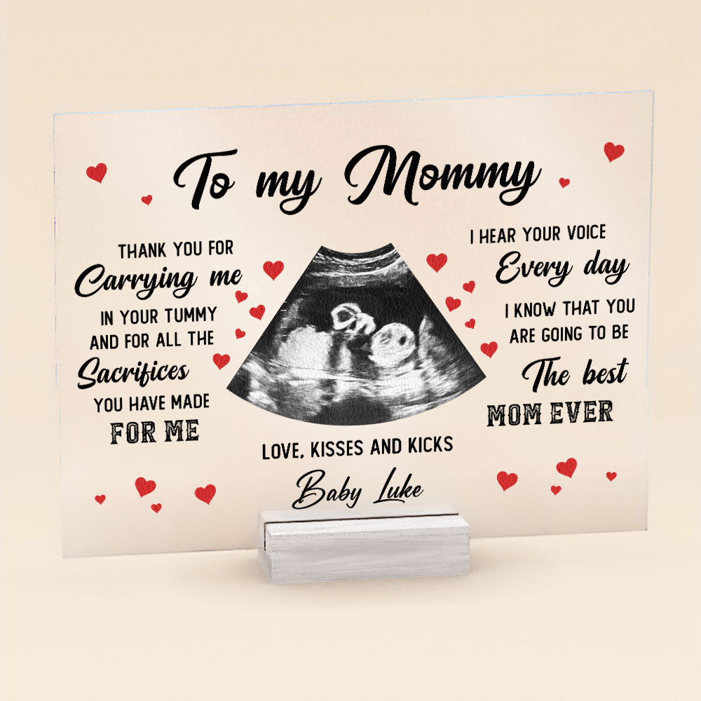 Thank You For Carrying Me In Your Tummy - Personalized Acrylic Photo Plaque