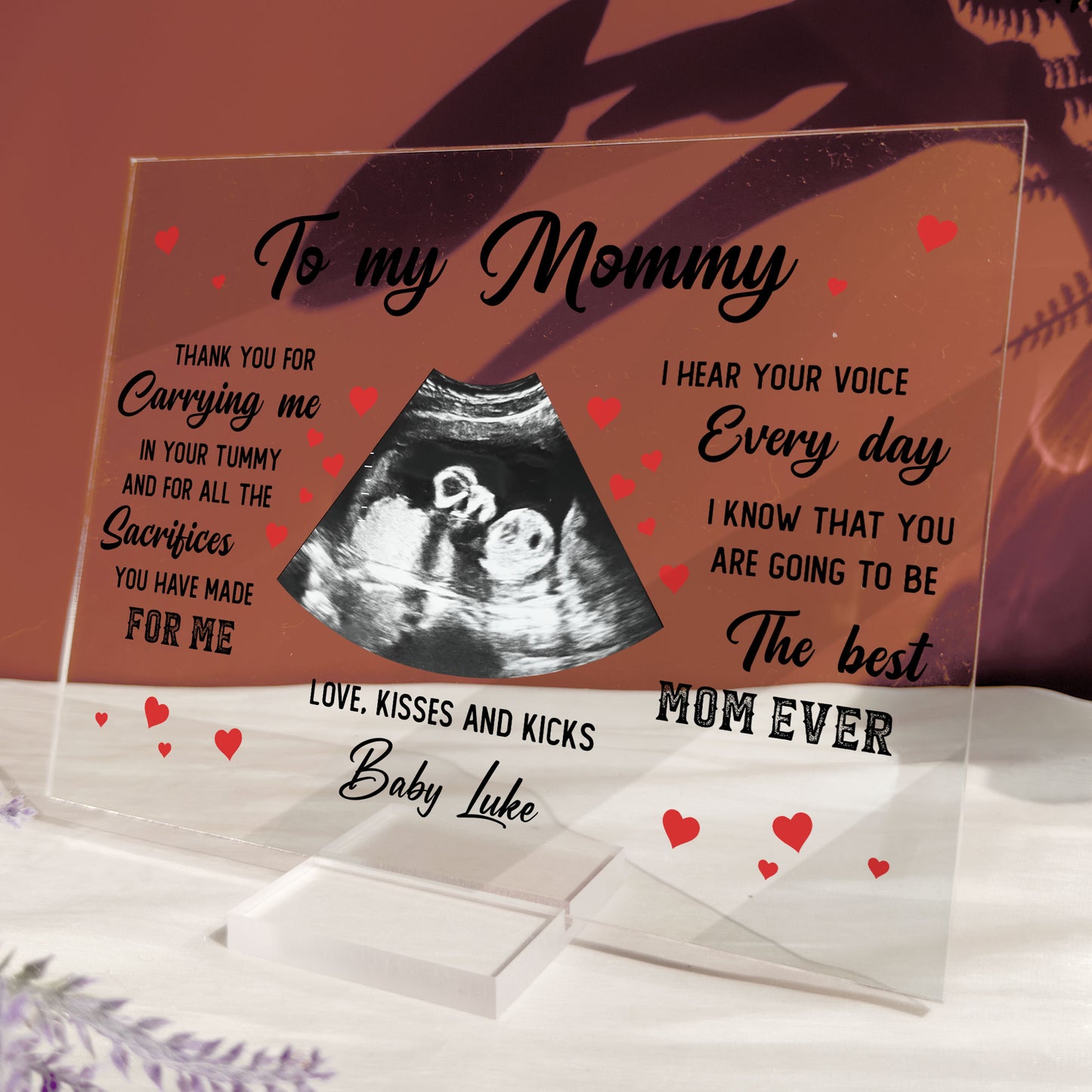 Thank You For Carrying Me In Your Tummy - Personalized Acrylic Photo Plaque