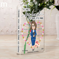 Thank You For Helping Us Grow - Personalized Acrylic Book Vase