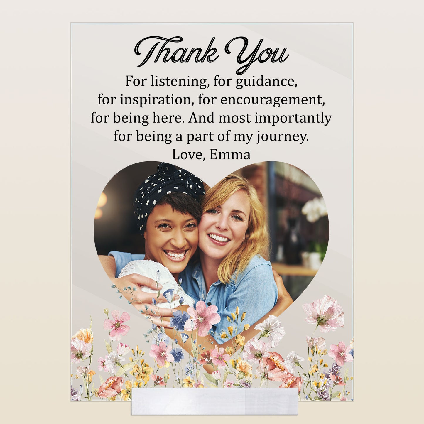 Thank You For Inspiration Thank You Gifts - Personalized Acrylic Photo Plaque