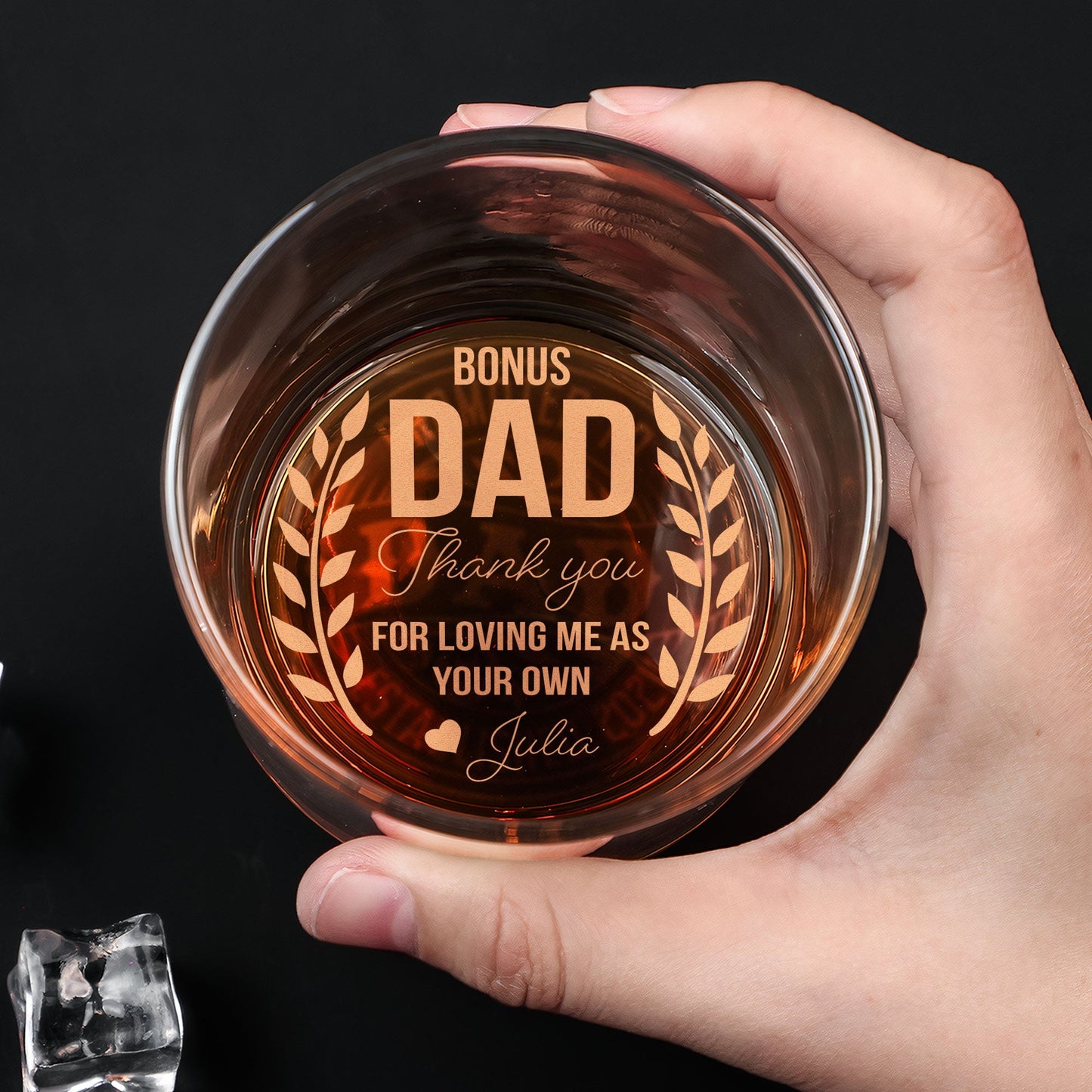 Thank You For Loving Me As Your Own - Personalized Engraved Whiskey Glass