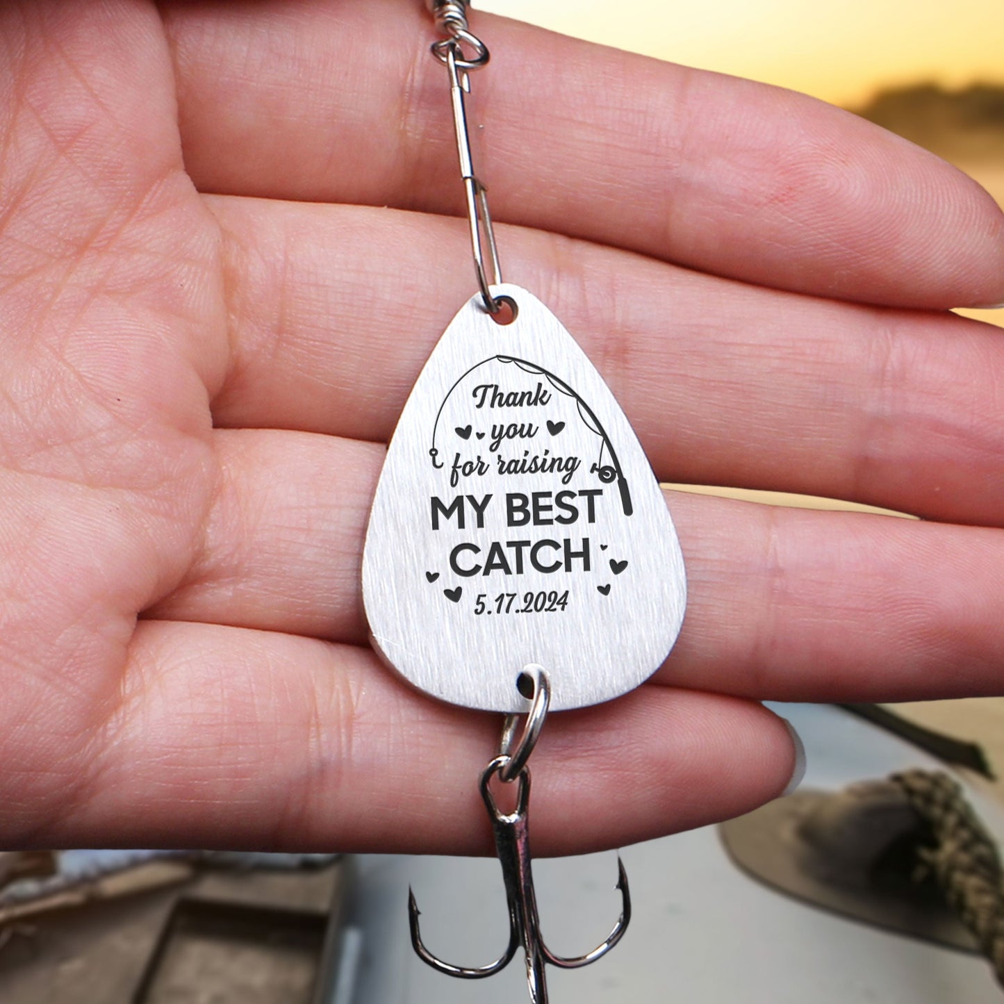 Thank You For Raising My Best Catch Father Of Groom - Personalized Fishing Lure Keychain