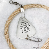 Thank You For Raising My Best Catch Father Of Groom - Personalized Fishing Lure Keychain