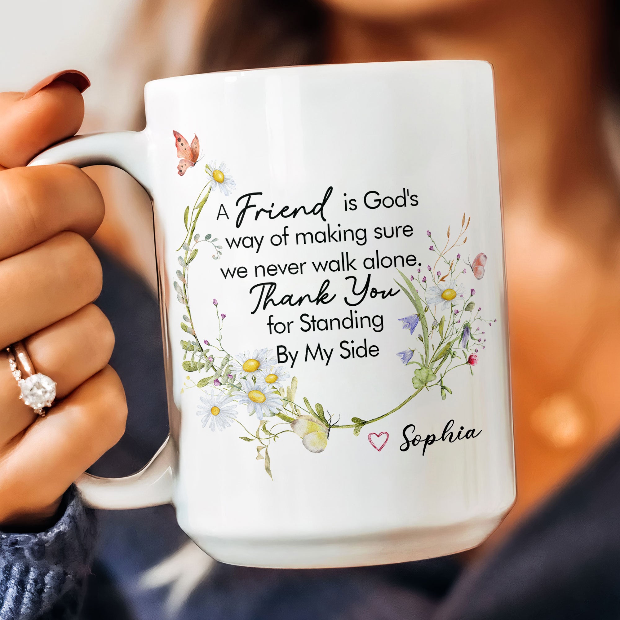 Thank You For Standing By My Side - Thank You Mug Friendship - Personalized Mug