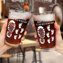 Thank You For Stepping Up And Becoming The Dad - Personalized Beer Glass