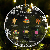 Thank You For Teacher - Personalized Acrylic Ornament