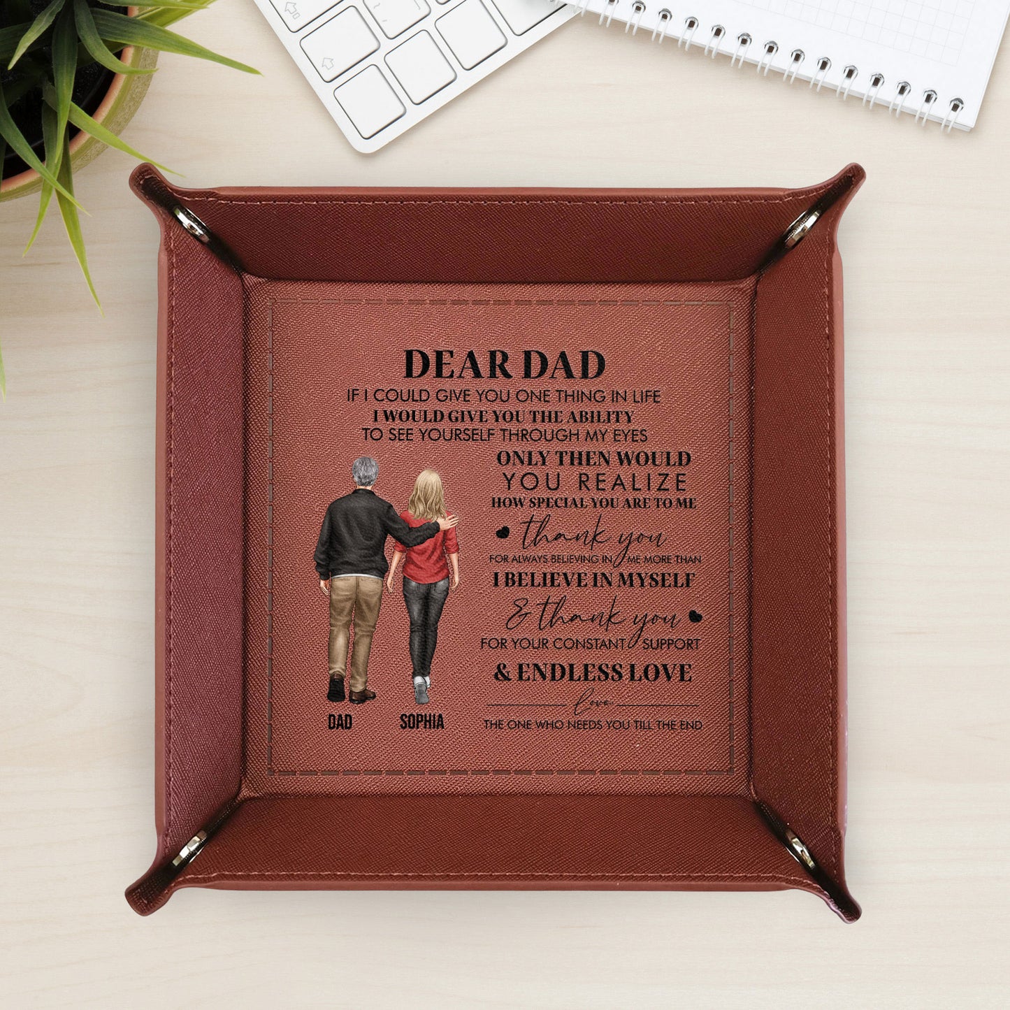 Thank You For Your Constant Support - Personalized Leather Valet Tray