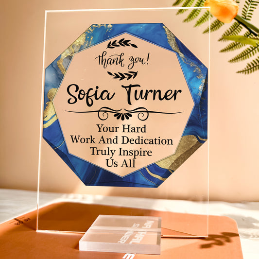 Thank You Gift, Employee Award, Retirement Appreciation, For Manager, Staff - Personalized Acrylic Plaque