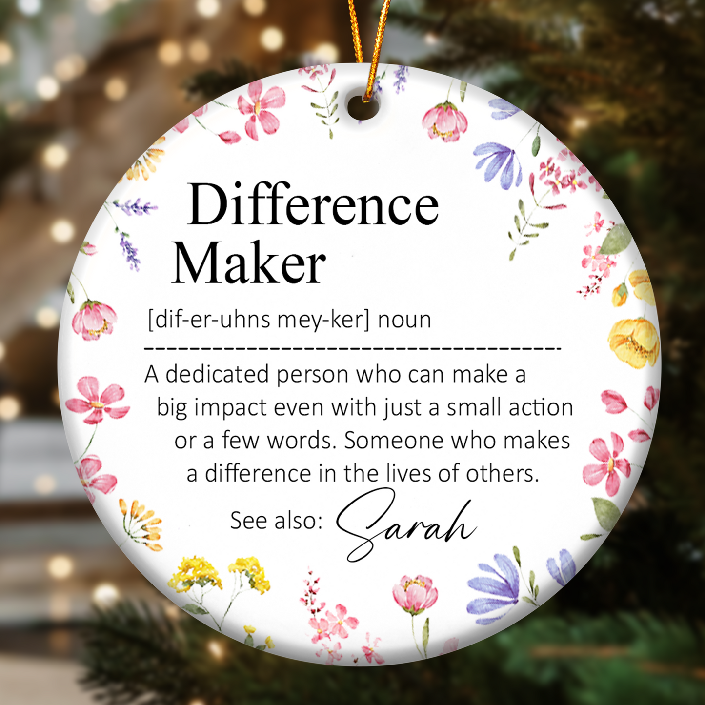 Thank You Gifts - Difference Maker - Mentor Appreciation For Coworkers, Family, Leader, Boss - Personalized Ceramic Ornament