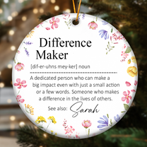 Thank You Gifts - Difference Maker - Mentor Appreciation For Coworkers, Family, Leader, Boss - Personalized Ceramic Ornament