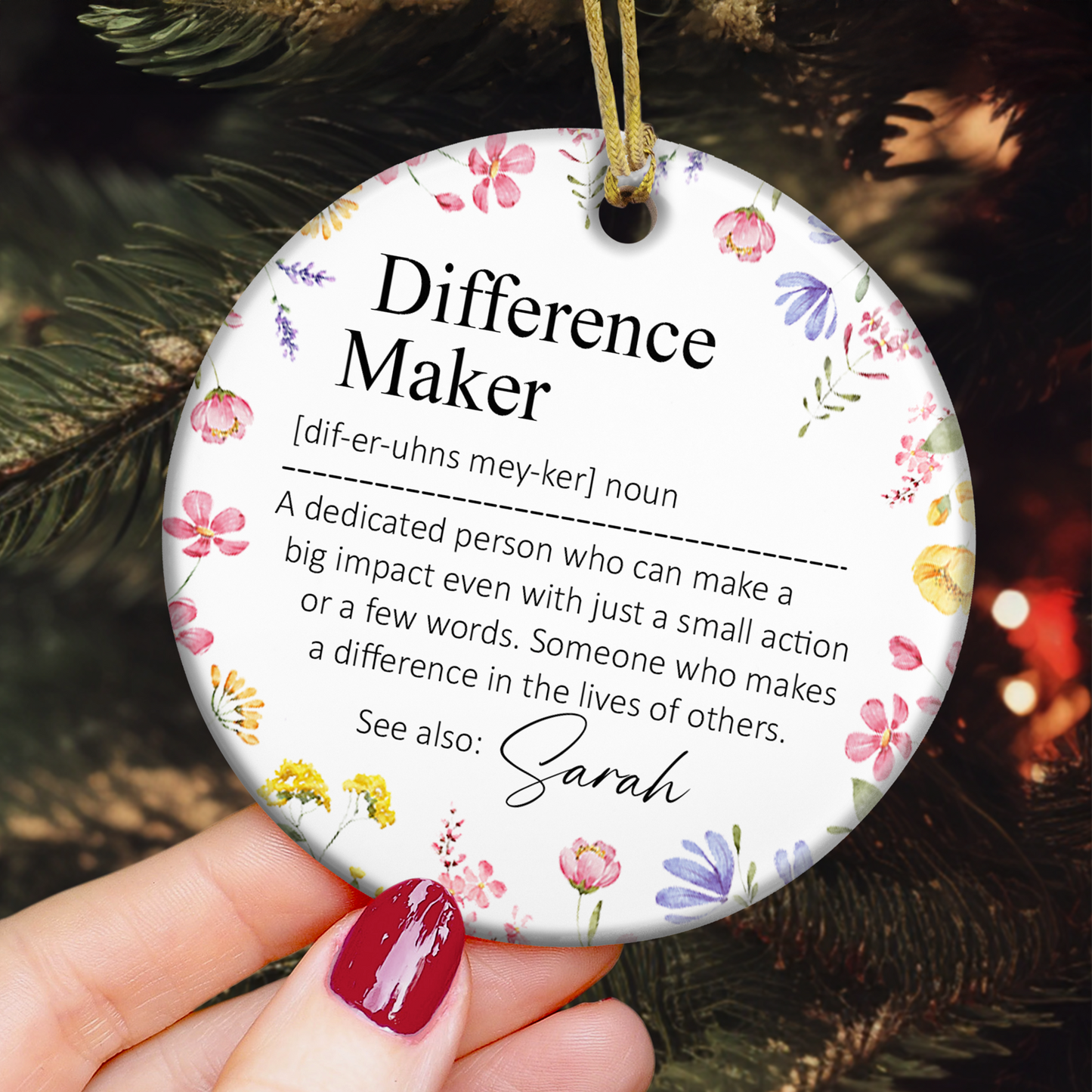 Thank You Gifts - Difference Maker - Mentor Appreciation For Coworkers, Family, Leader, Boss - Personalized Ceramic Ornament