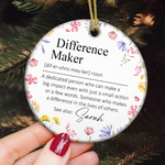 Thank You Gifts - Difference Maker - Mentor Appreciation For Coworkers, Family, Leader, Boss - Personalized Ceramic Ornament