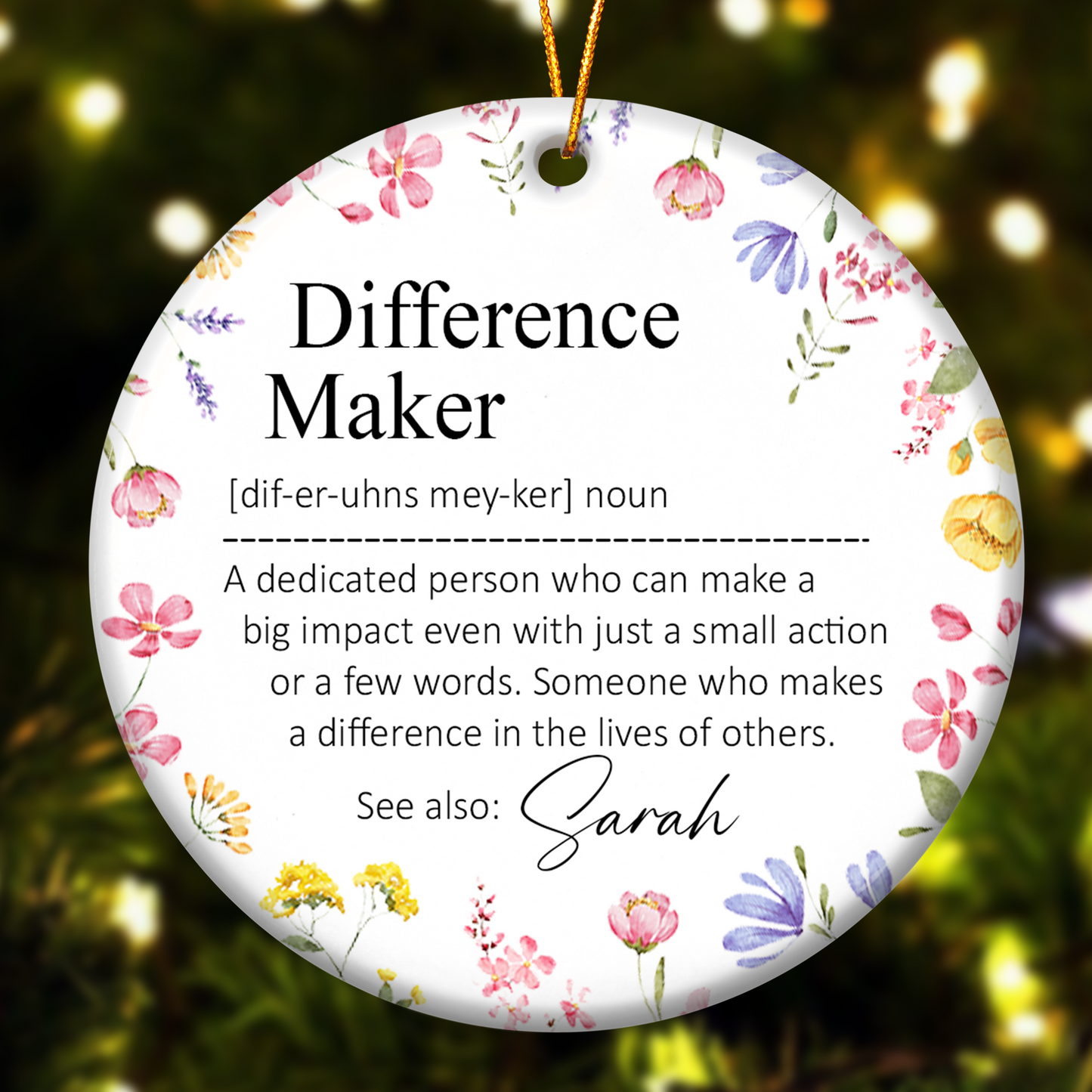 Thank You Gifts - Difference Maker - Mentor Appreciation For Coworkers, Family, Leader, Boss - Personalized Ceramic Ornament