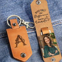 Thank You Gifts Employee Appreciation For Coworkers, Boss - Personalized Leather Photo Keychain