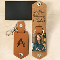 Thank You Gifts Employee Appreciation For Coworkers, Boss - Personalized Leather Photo Keychain