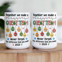 Thank You Gifts Employee Appreciation - Together We Make A Great Team - Personalized Mug