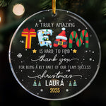 Thank You Gifts For Boss, Coworkers, Friends - A Truly Amazing Team Is Hard To Find - Personalized Acrylic Ornament