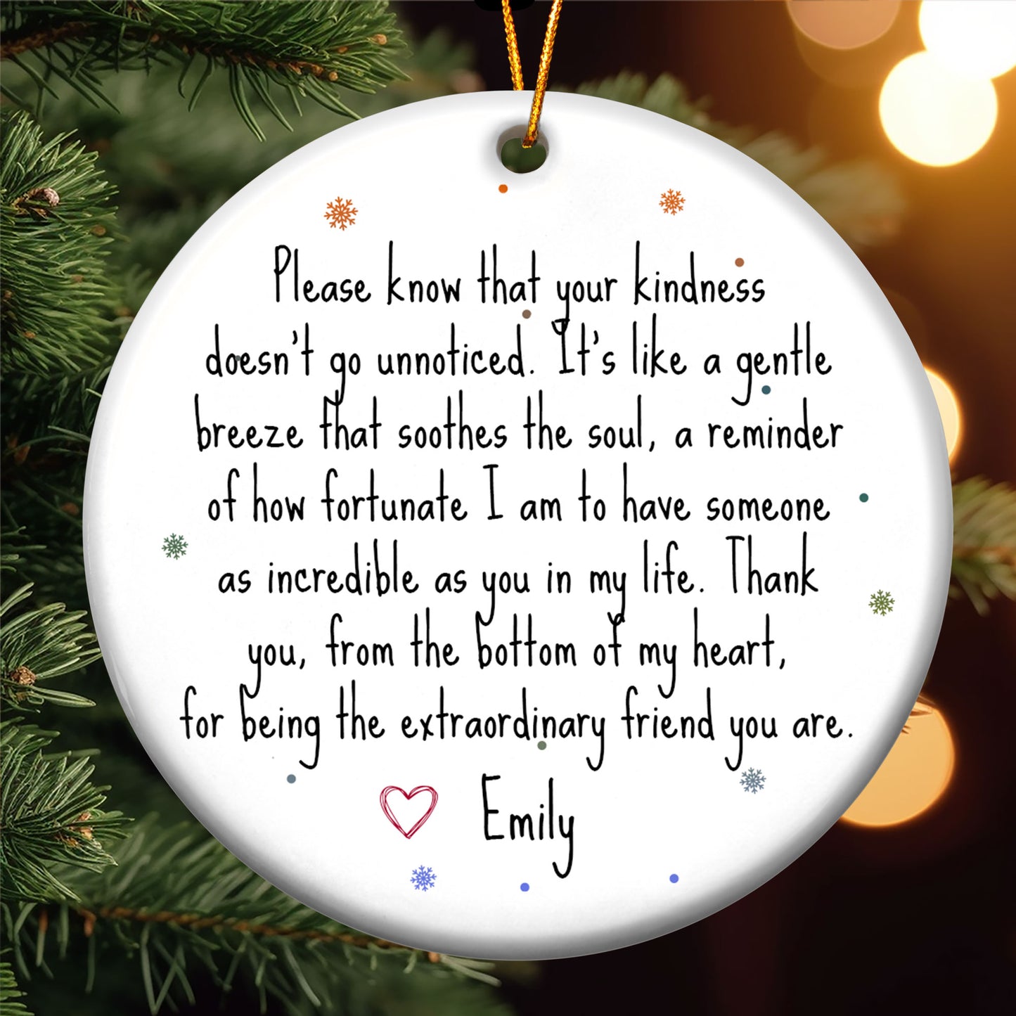 Thank You Gifts For Boss, Coworkers, Friends - Extraordinary Friend - Personalized Ceramic Ornament