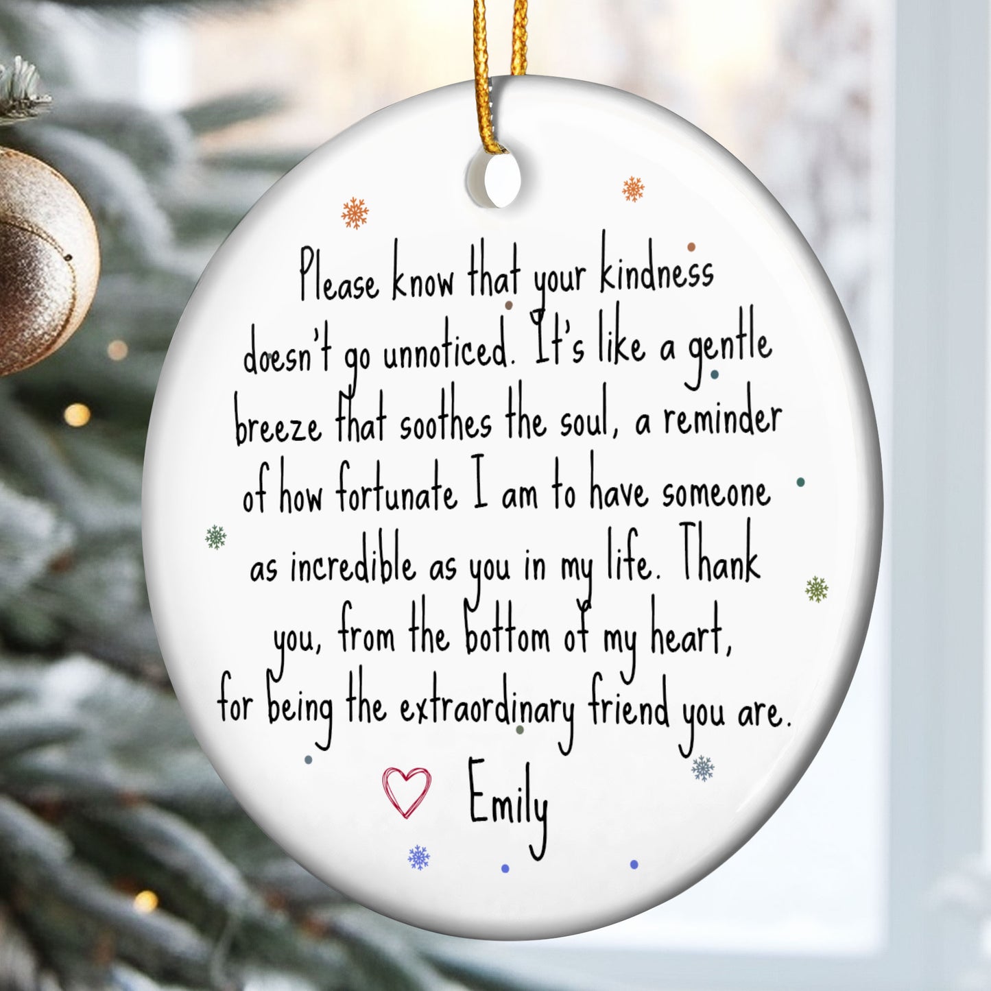 Thank You Gifts For Boss, Coworkers, Friends - Extraordinary Friend - Personalized Ceramic Ornament