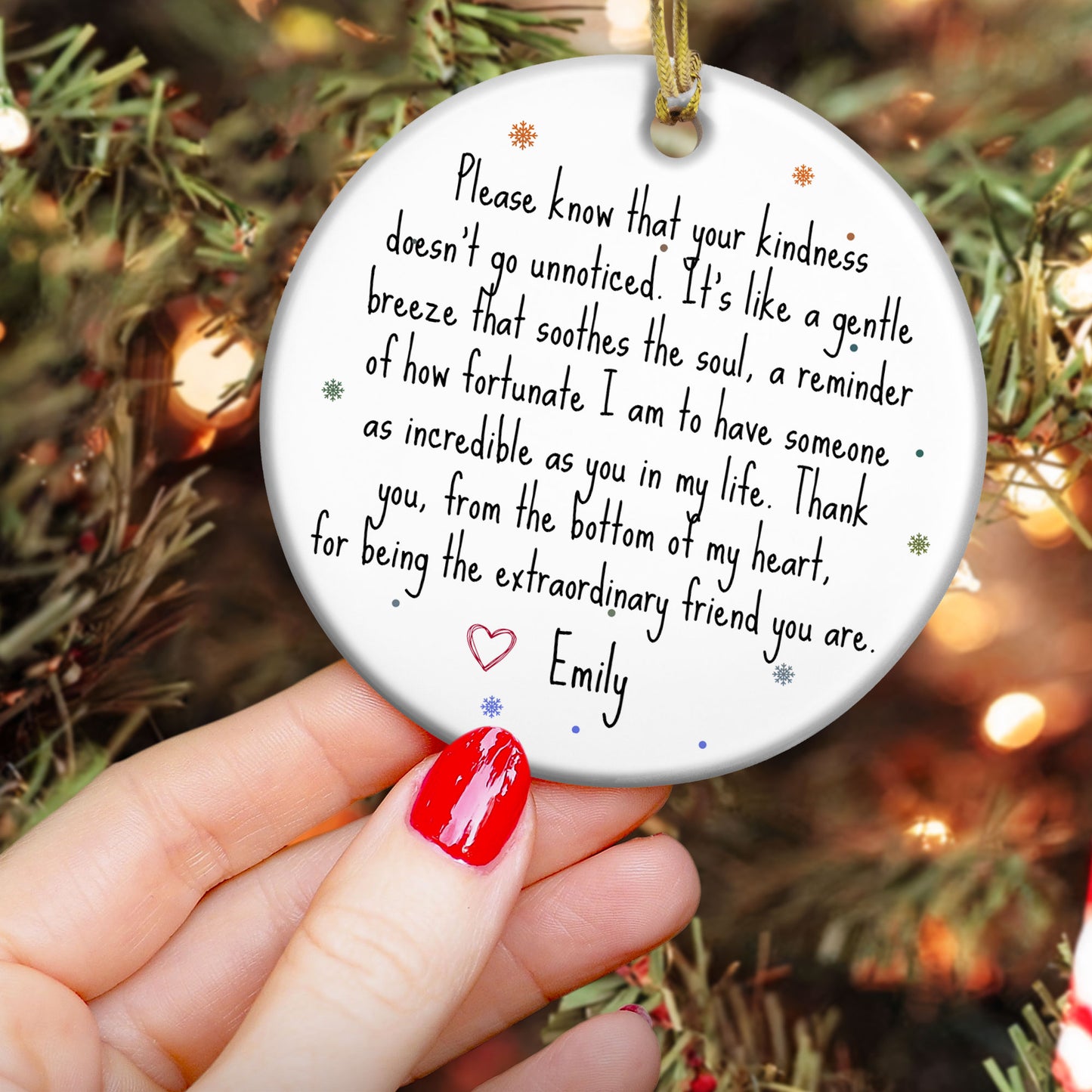 Thank You Gifts For Boss, Coworkers, Friends - Extraordinary Friend - Personalized Ceramic Ornament