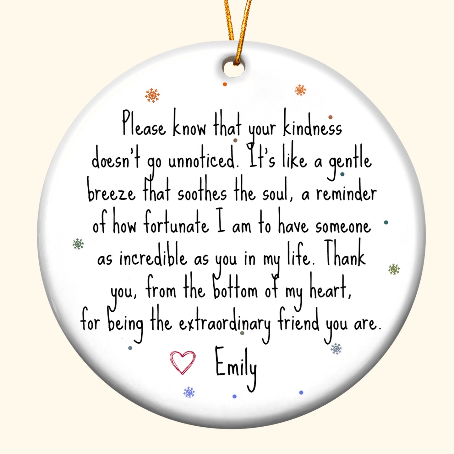 Thank You Gifts For Boss, Coworkers, Friends - Extraordinary Friend - Personalized Ceramic Ornament