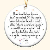 Thank You Gifts For Boss, Coworkers, Friends - Extraordinary Friend - Personalized Ceramic Ornament