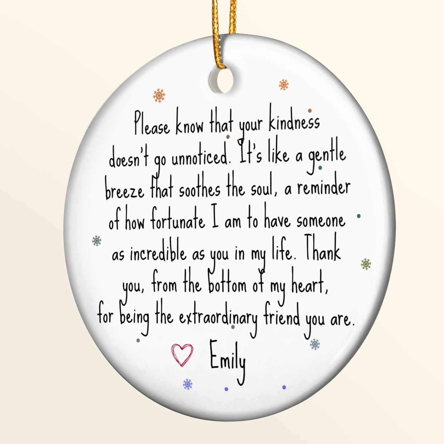 Thank You Gifts For Boss, Coworkers, Friends - Extraordinary Friend - Personalized Ceramic Ornament