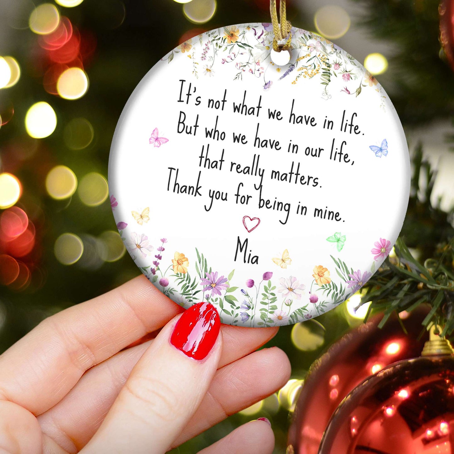 Thank You Gifts For Boss, Coworkers, Friends - Personalized Ceramic Ornament