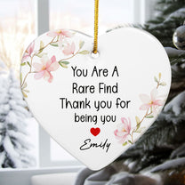 Thank You Gifts For Boss, Coworkers, Friends - You Are A Rare Find - Personalized Ceramic Ornament