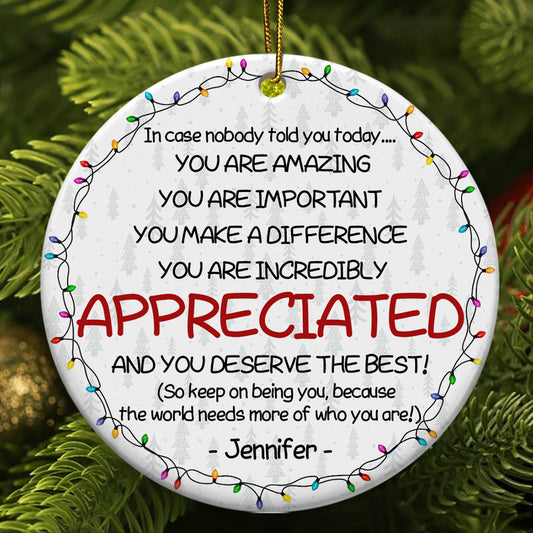 Thank You Gifts For Boss, Coworkers, Friends - You Are Amazing - Personalized Ceramic Ornament